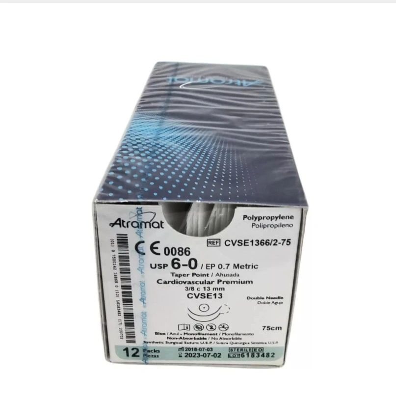 Sutura Polipropileno (prolene) 6-0 Doble Armada Vascular Atramat 1pz